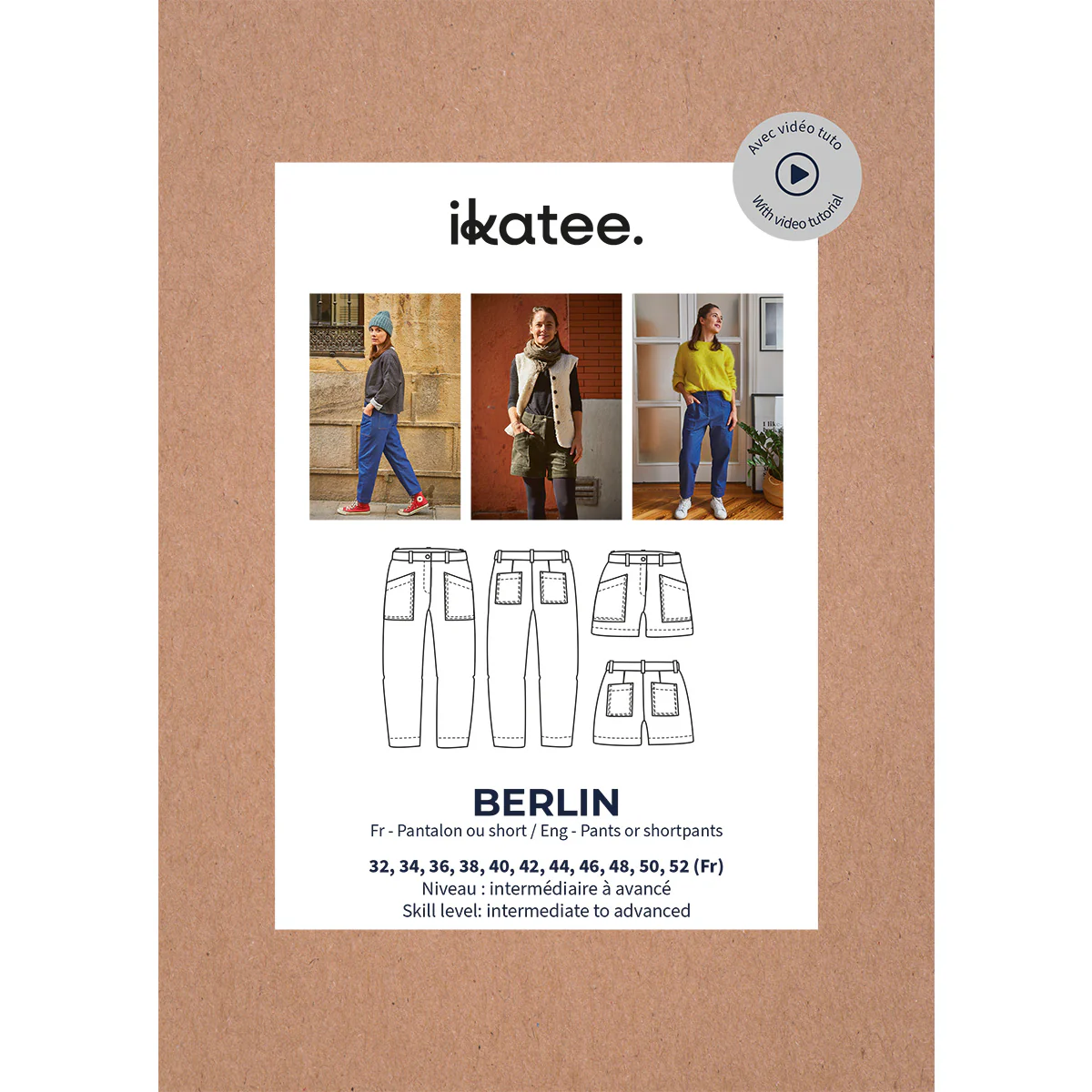 BERLIN - Pants or shortpants - Women 32-52 - Paper Sewing Pattern